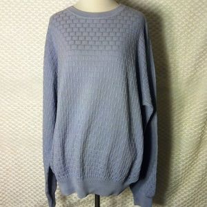 100% Pima Cotton Byron Nelson Pale Blue Sweater